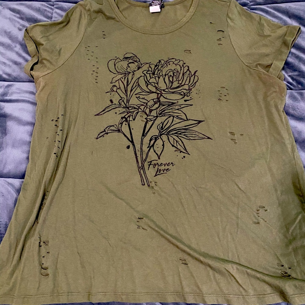 Forever Love tee with cutouts